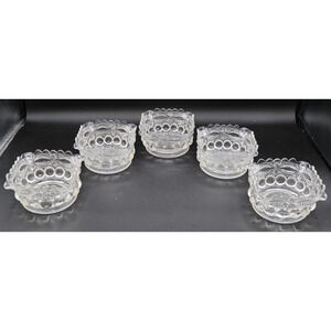 Dalzell Gilmore & Leighton‎ Eyewinker Square Berry Bowl, Antique EAPG Genoese 4"